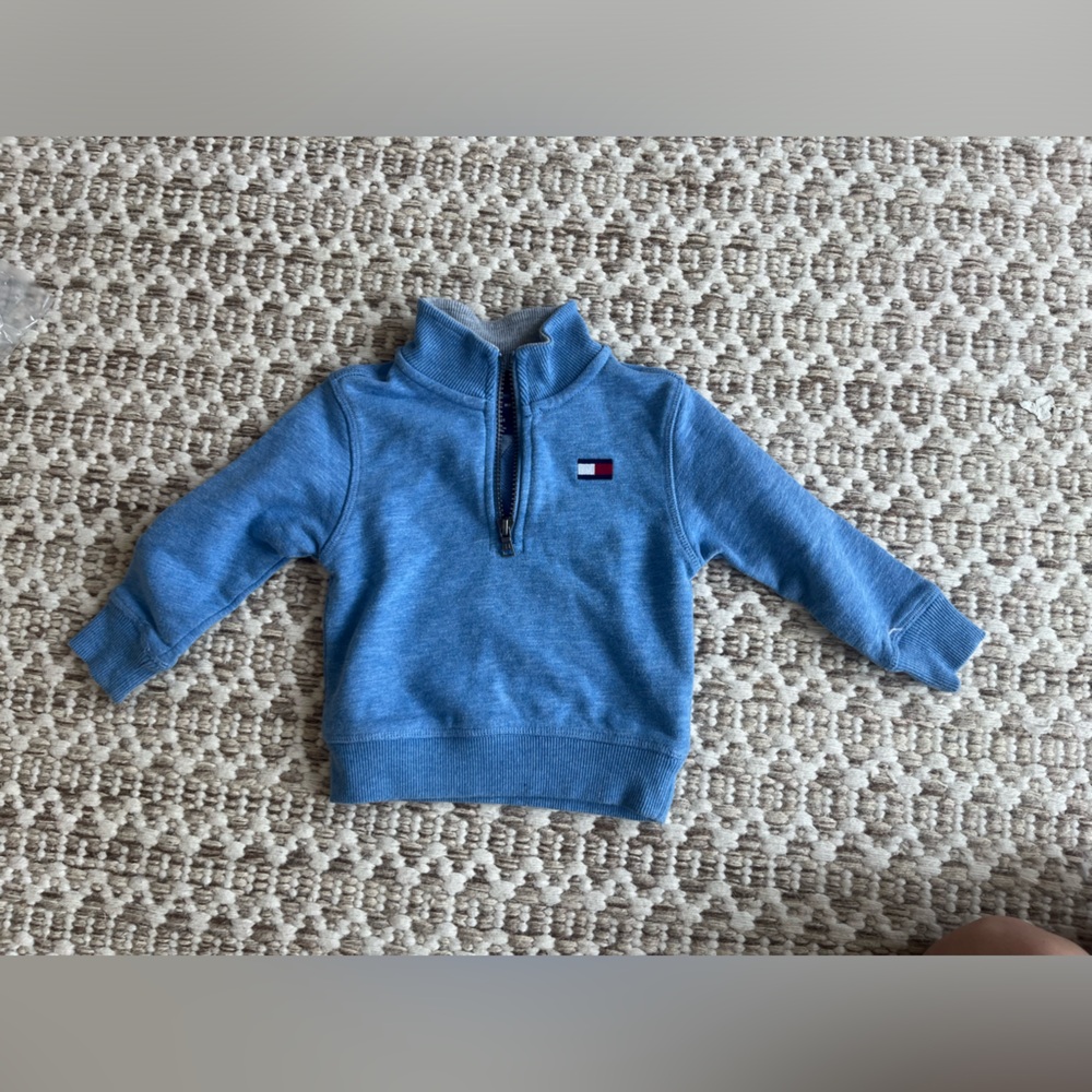 Tommy Hilfiger Kids Light Blue Quarter-Zip Sweatshirt